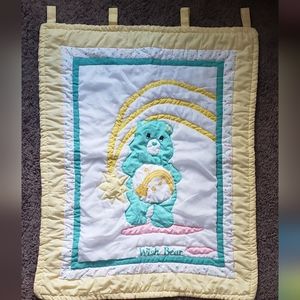 Vintage 90's Care Bears Wish Bear Decorative Hanging Quilt 24"×31"